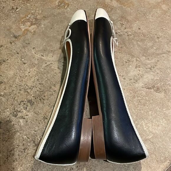 J. Crew Kiki Black and White Cap Toe Ballet Flats Shoes Womens Size 6 - Picture 12 of 13